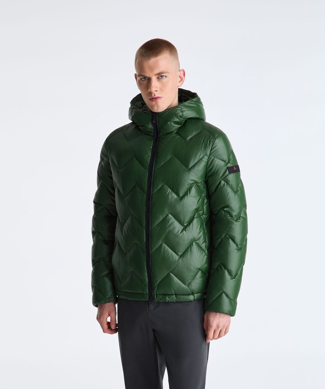 Chevron-Quilted Down Jacket