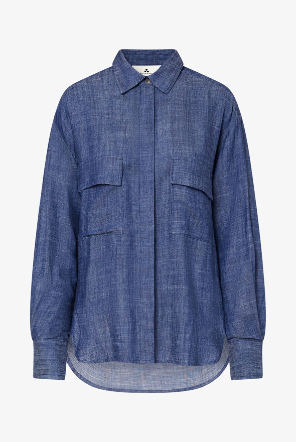 Chemise oversize en denim de lin m&eacute;lang&eacute;  Peuterey - still-fondo-neutro