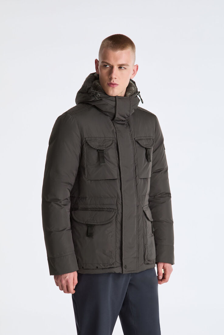 Taffeta Field Jacket with Fur Hood  Peuterey - medium