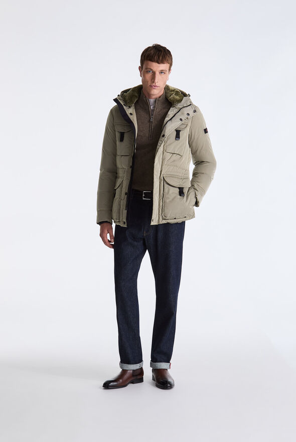 Taffeta Field Jacket with Fur Hood  Peuterey - medium