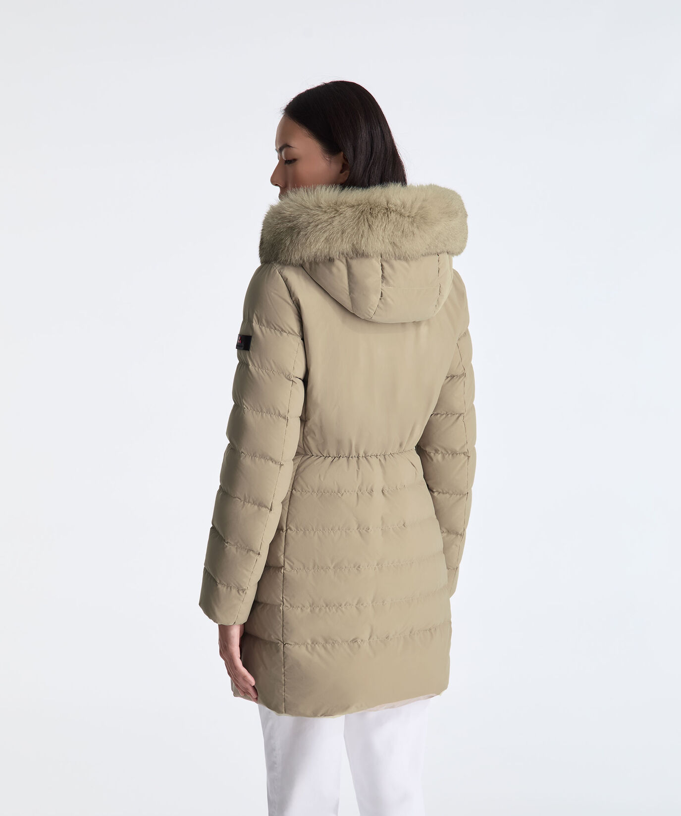 Long Down Jacket with High Collar And Fur Edging  Peuterey - large