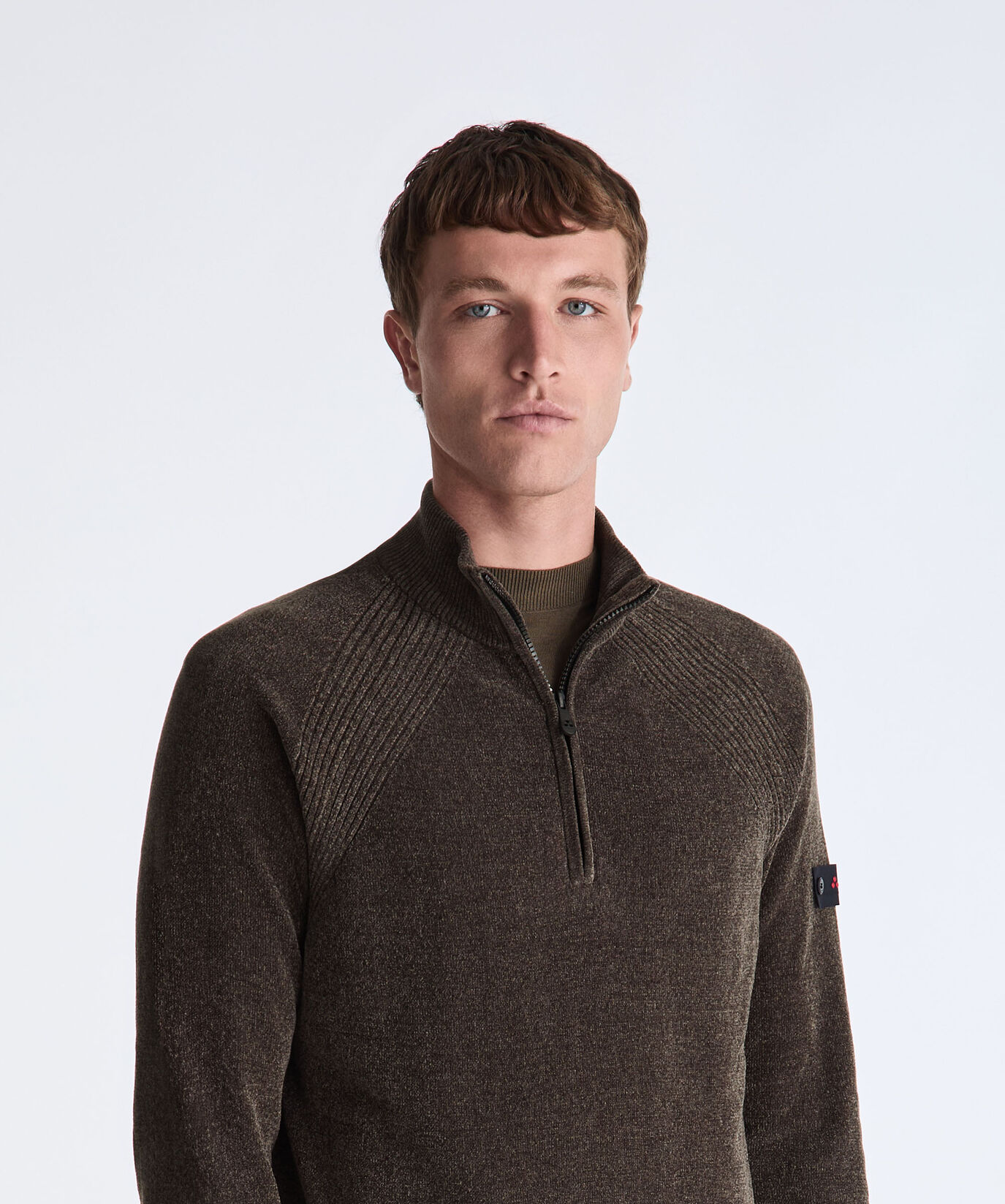 Plain Chenille Sweater with Half Zip  Peuterey - large