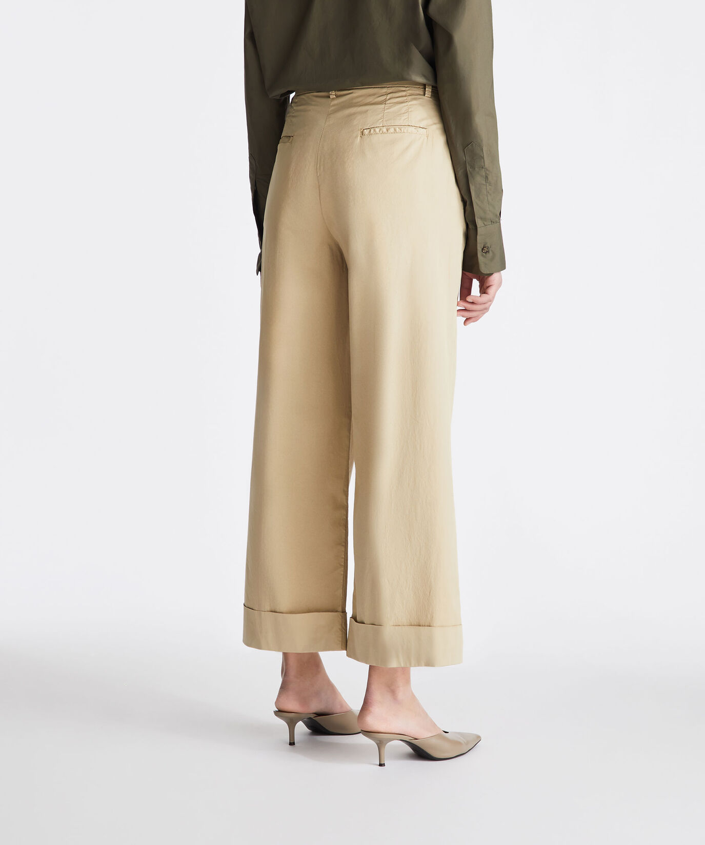 High-waisted cotton poplin trousers  Peuterey - large