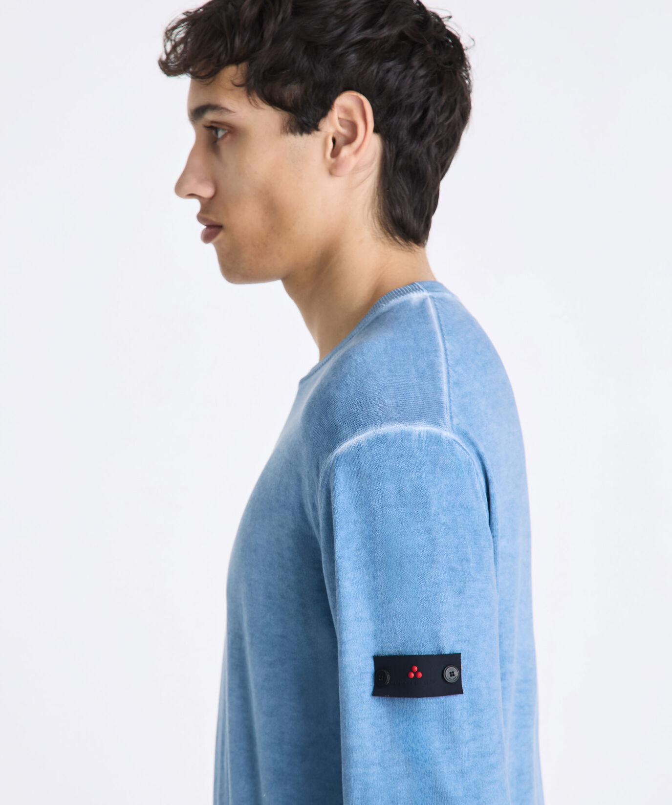 Pull en tricot de coton teint en pi&egrave;ce  Peuterey - large