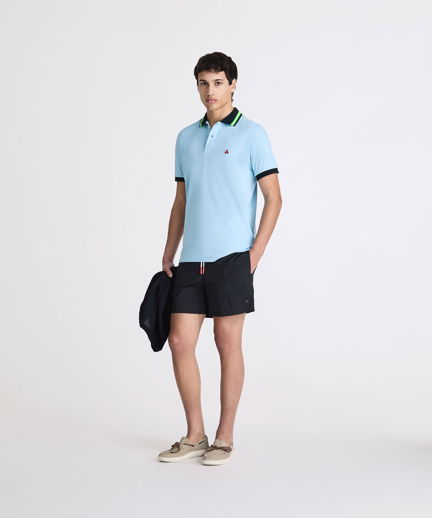 Stretch cotton pique polo shirt with neon details  Peuterey - large image number 0