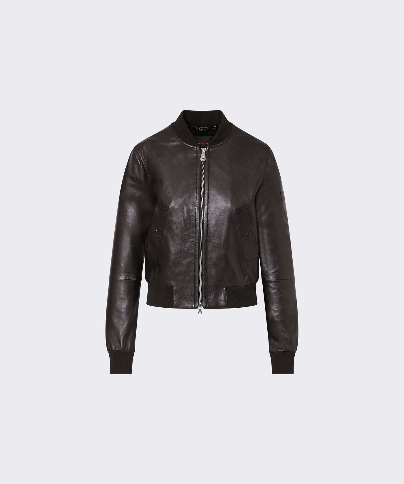 Dyed Nappa leather bomber jacket with knitted details  Peuterey - large