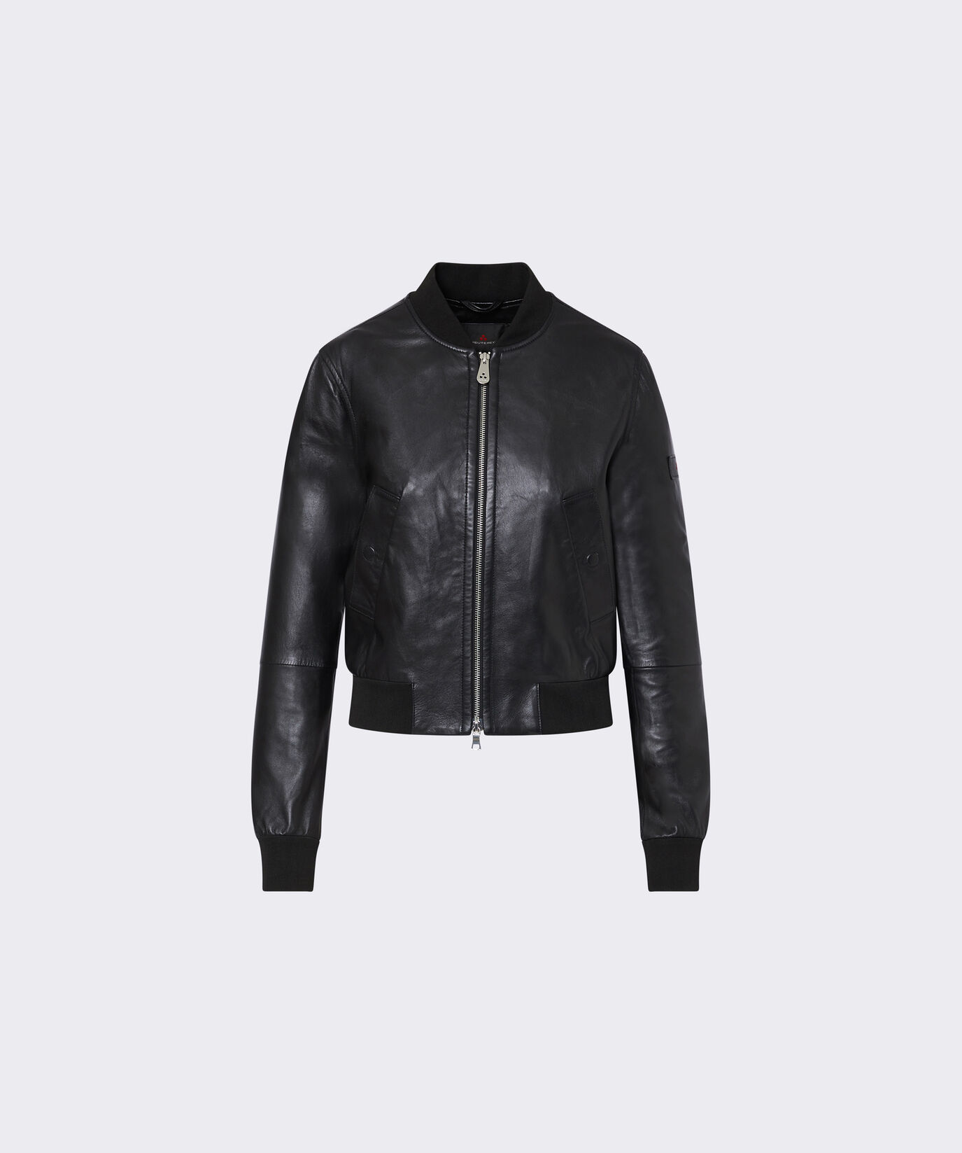 Bomberjacke aus gef&auml;rbtem Nappaleder mit Strick-Details  Peuterey - large