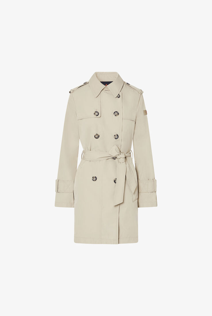 Trench crois&eacute; en taffetas avec ceinture  Peuterey - still-fondo-neutro