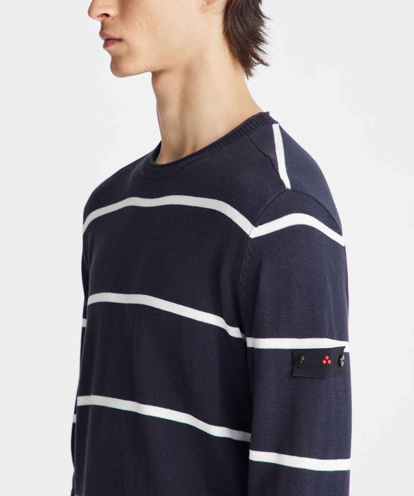 Maglia girocollo in tricot di cotone a righe  Peuterey - large