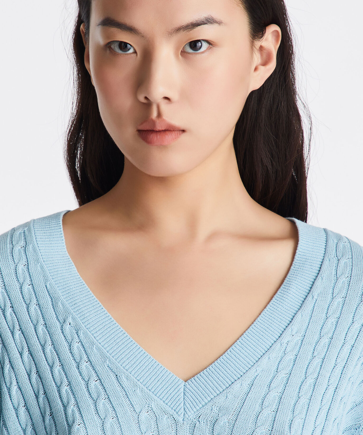 Zopfmuster-Pullover mit V-Ausschnitt  Peuterey - large