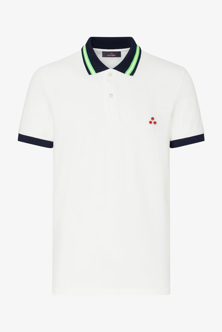Stretch cotton pique polo shirt with neon details  Peuterey - still-fondo-neutro