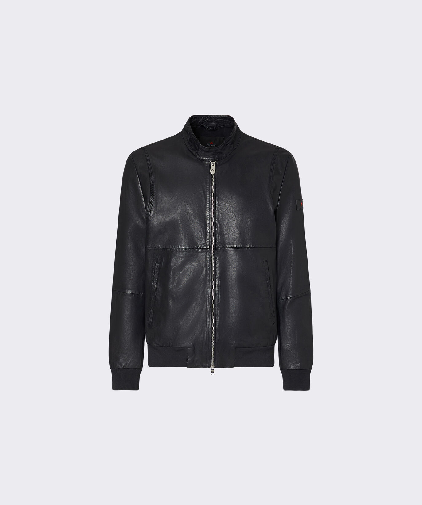 Leather bomber jacket with elastic jersey details  Peuterey - large