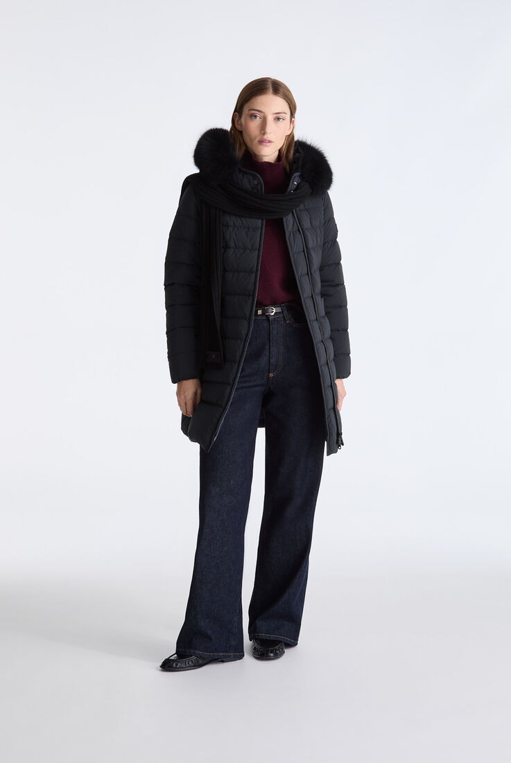Long Down Jacket with High Collar And Fur Edging  Peuterey - medium