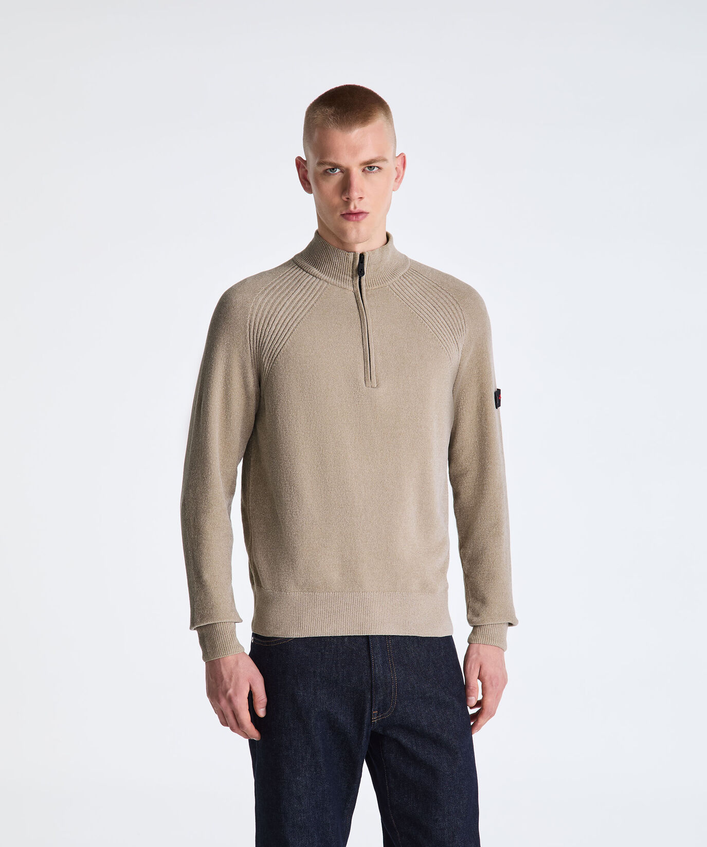 Pullover mit halbem Rei&szlig;verschluss aus glatter Chenille  Peuterey - large image number 1