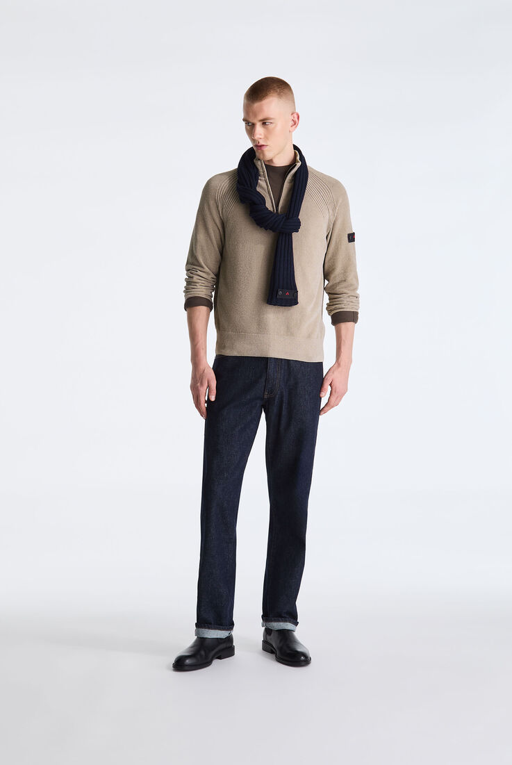 Plain Chenille Sweater with Half Zip  Peuterey - medium