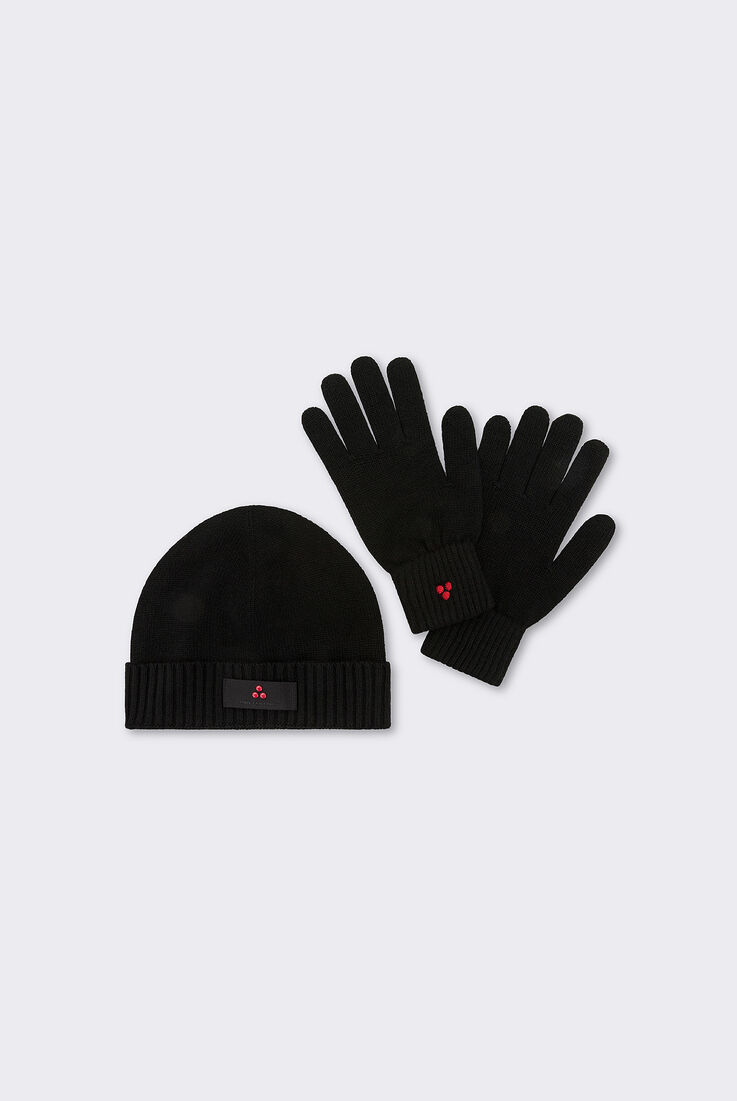 Ensemble bonnet et gants en cachemire m&eacute;lang&eacute;  Peuterey - medium