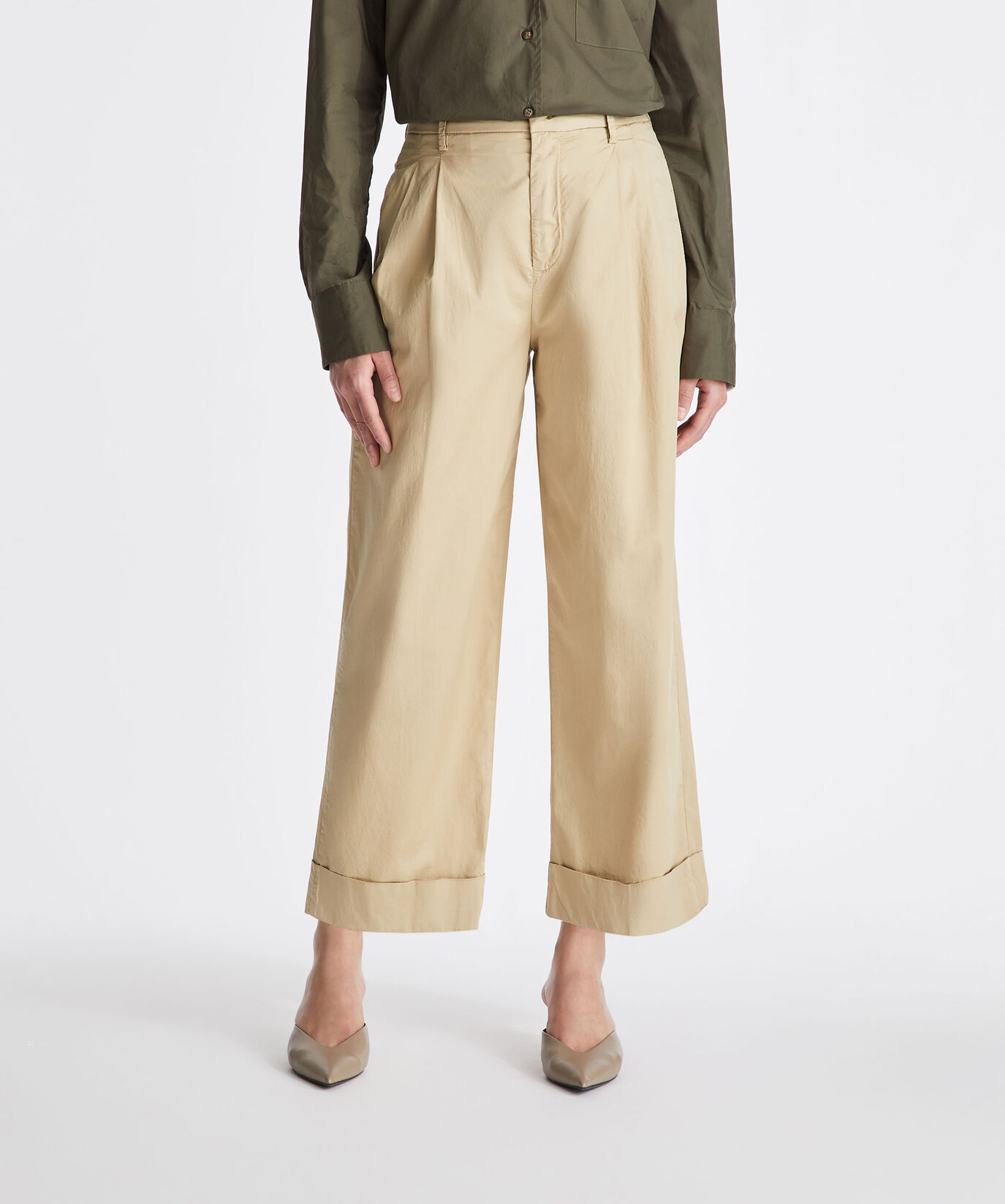 Pantalon taille haute en popeline de coton  Peuterey - large image number 1