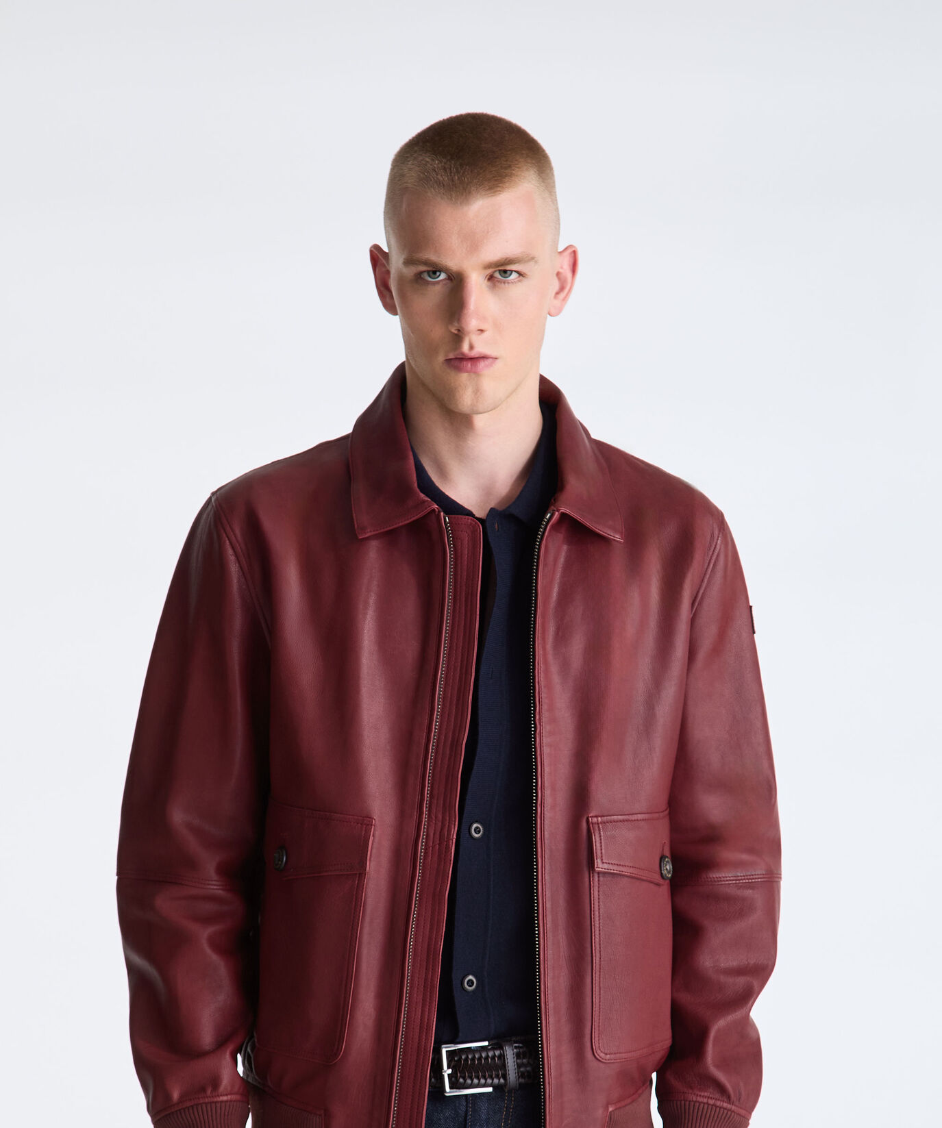 Bomberjacke aus Leder und Wolljersey  Peuterey - large