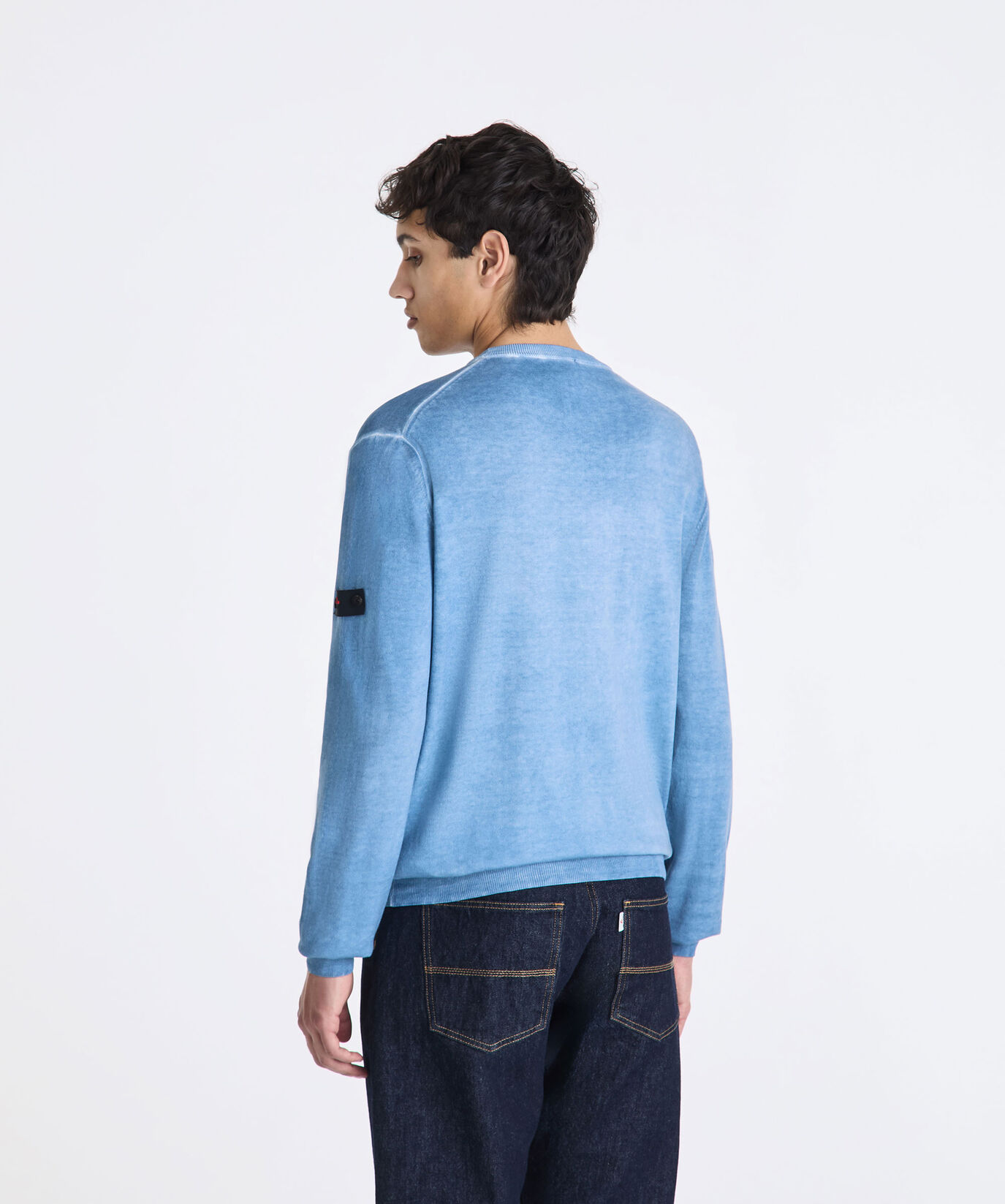 Pull en tricot de coton teint en pi&egrave;ce  Peuterey - large