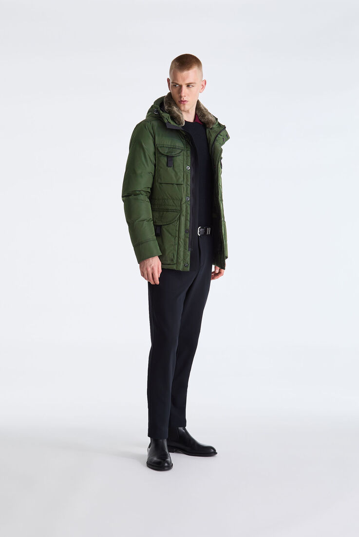 Taffeta Field Jacket with Fur Hood  Peuterey - medium