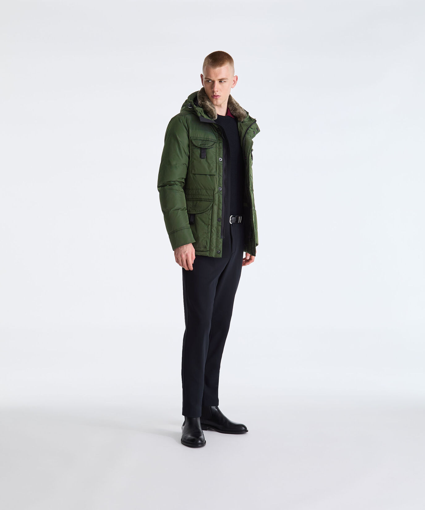 Taffeta Field Jacket with Fur Hood  Peuterey - large image number 0