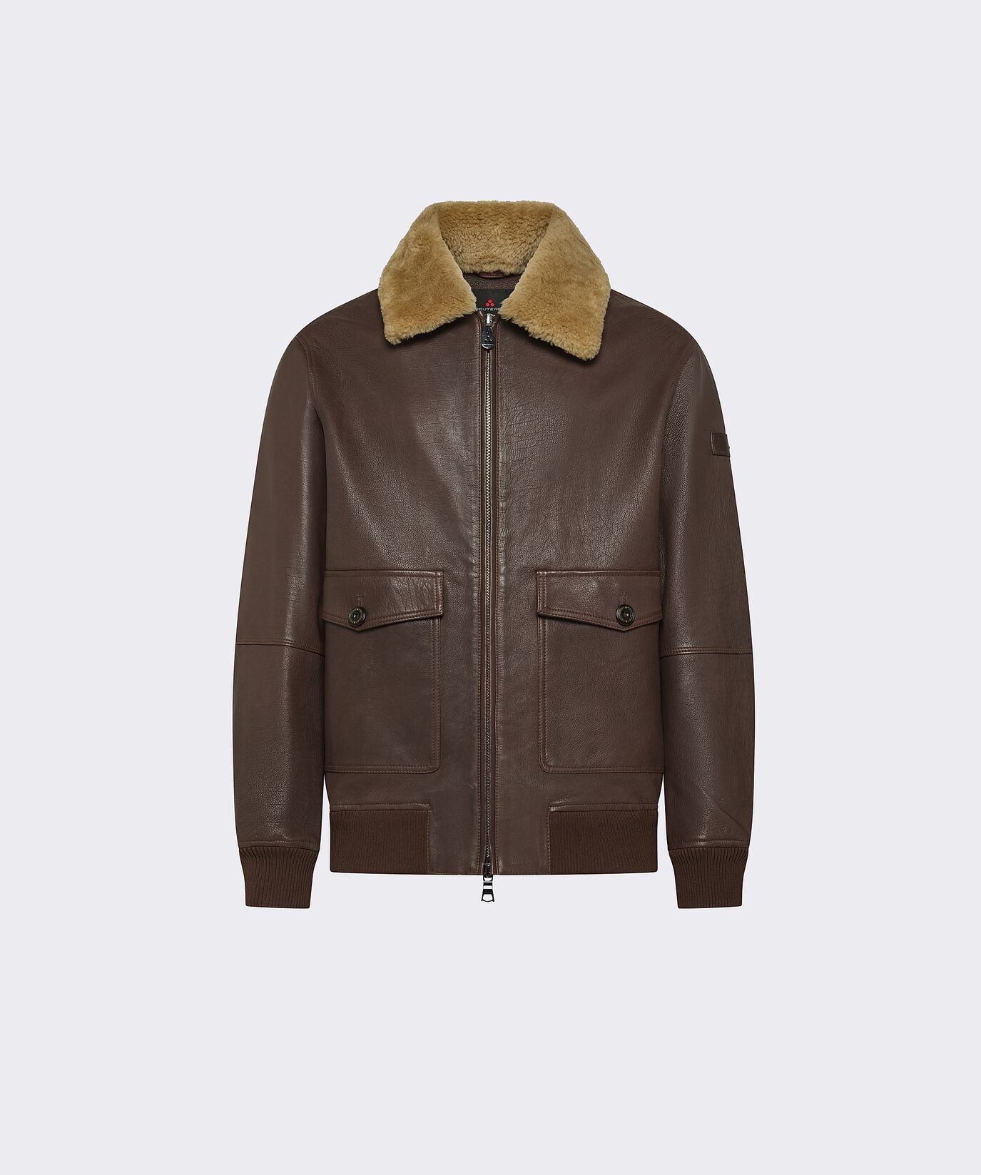 Wool Jersey and Leather Bomber Jacket  Peuterey - large