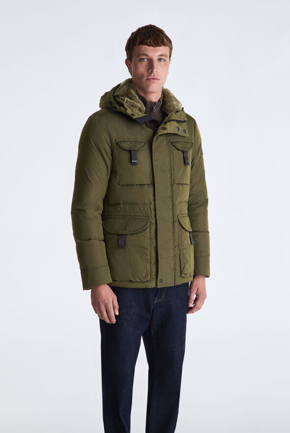 Taffeta Field Jacket with Fur Hood  Peuterey - medium