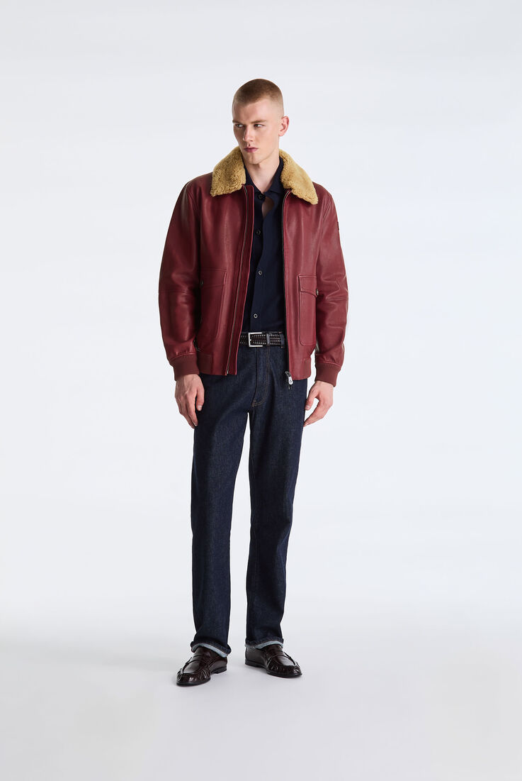 Bomberjacke aus Leder und Wolljersey  Peuterey - medium
