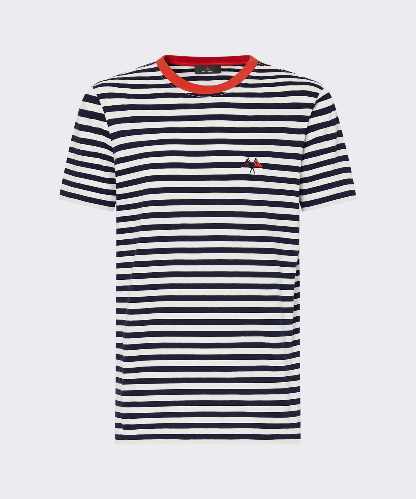 T-shirt ray&eacute; avec col de couleur contrast&eacute;e  Peuterey - large
