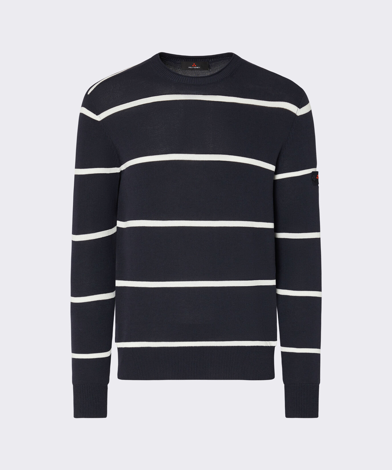 Pull ras-du-cou ray&eacute; en tricot de coton  Peuterey - large