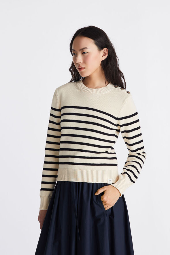 Pull en tricot de coton ray&eacute;  Peuterey - medium
