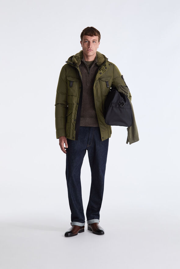 Taffeta Field Jacket with Fur Hood  Peuterey - medium