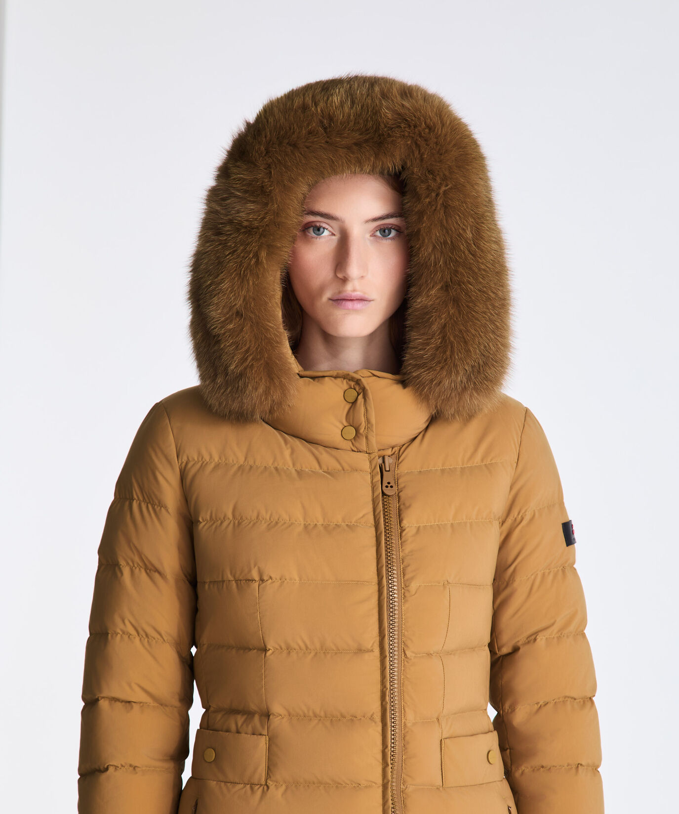 Long Down Jacket with High Collar And Fur Edging  Peuterey - large