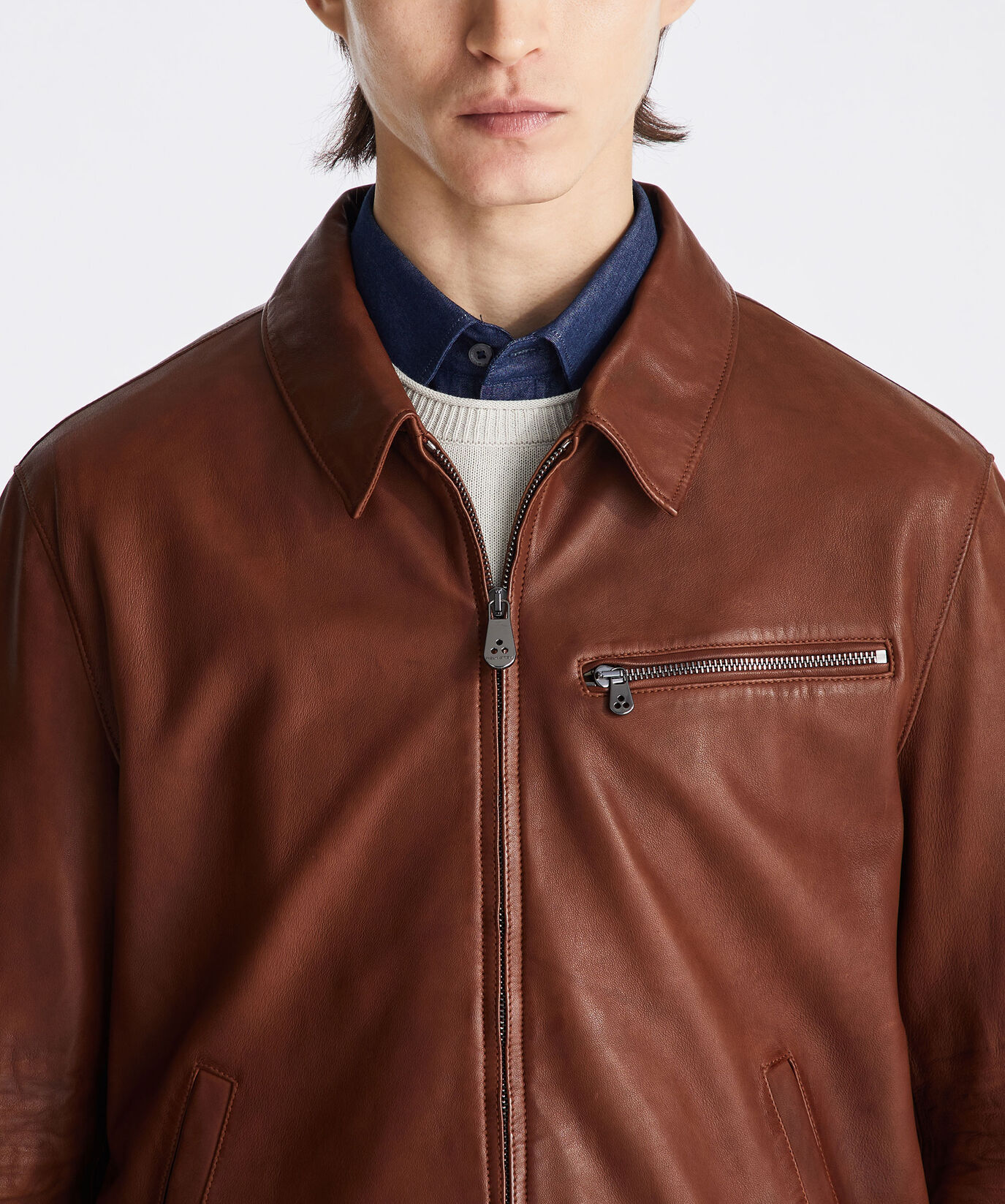 Leather jacket with collar  Peuterey - large