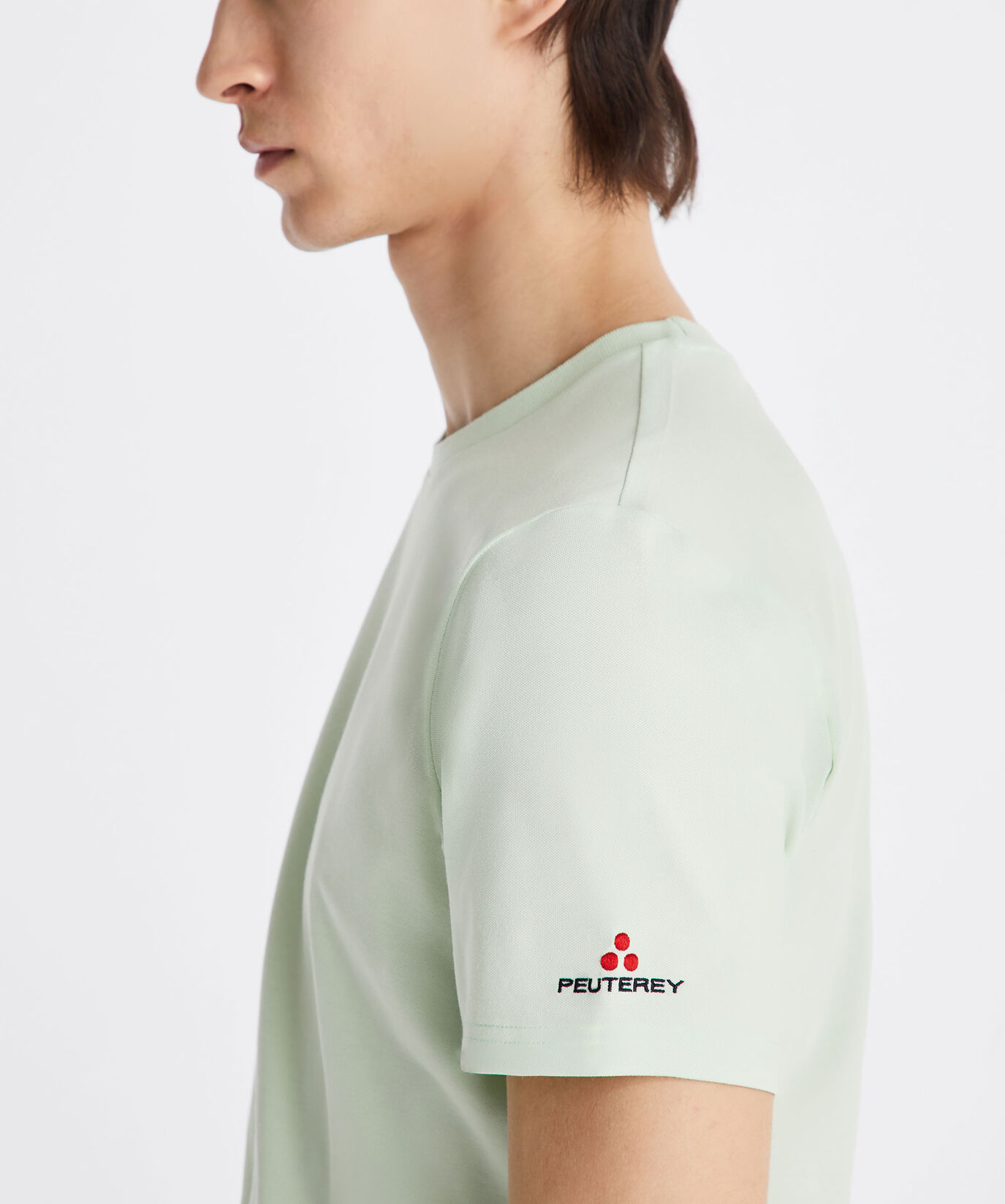 Camiseta de piqu&eacute; el&aacute;stico de algod&oacute;n y seda  Peuterey - large