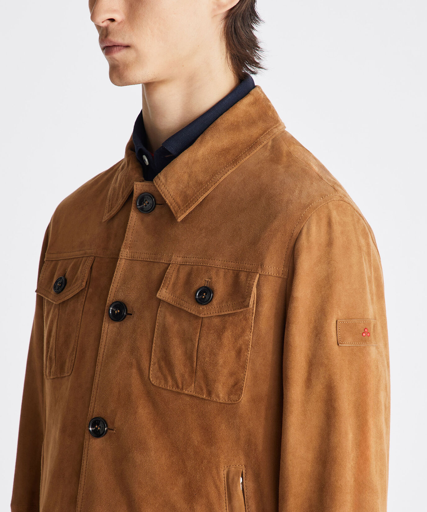 Suede jacket with horn effect buttons  Peuterey - large image number 4