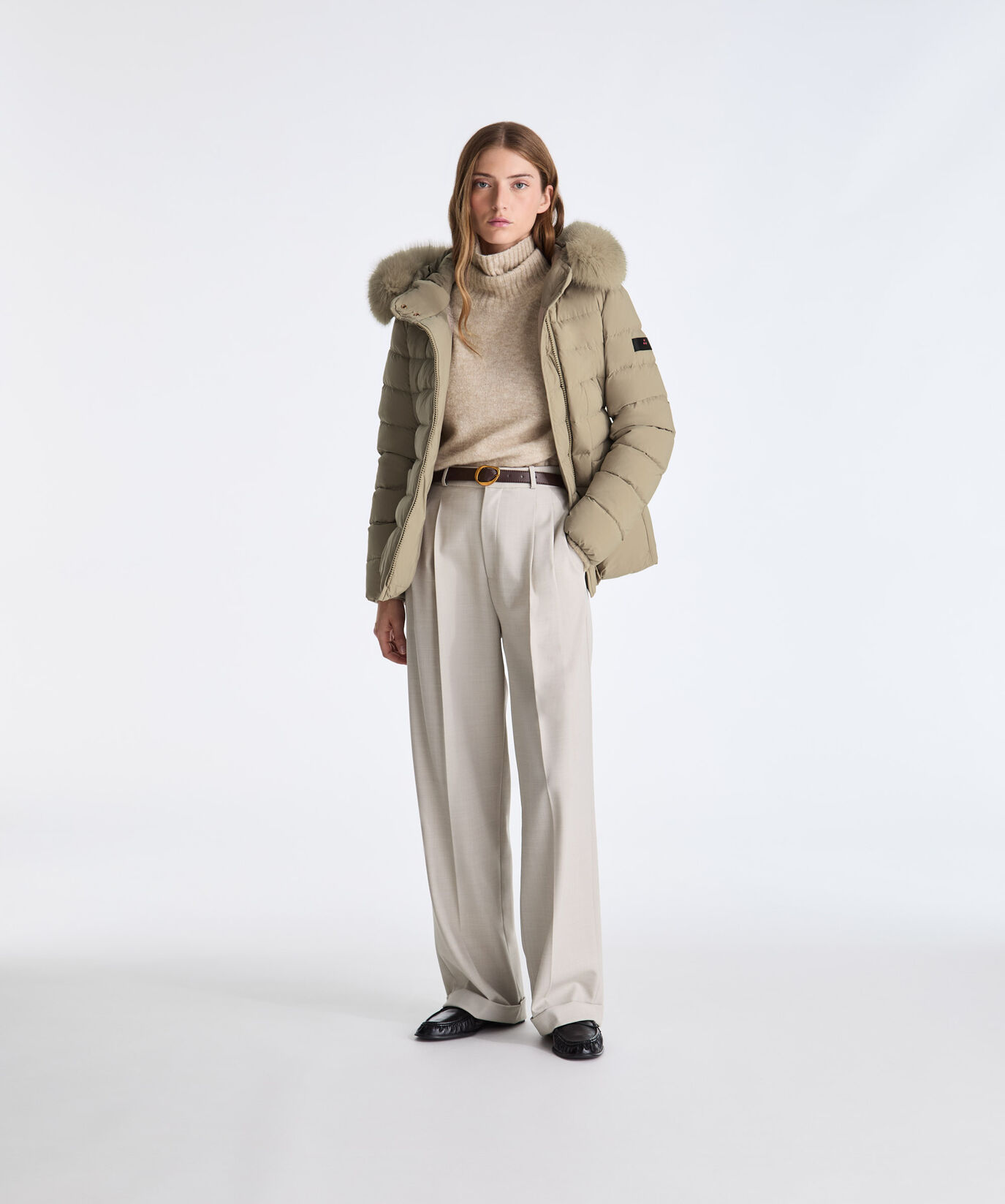 Short Hooded Down Jacket with Fur  Peuterey - large image number 0