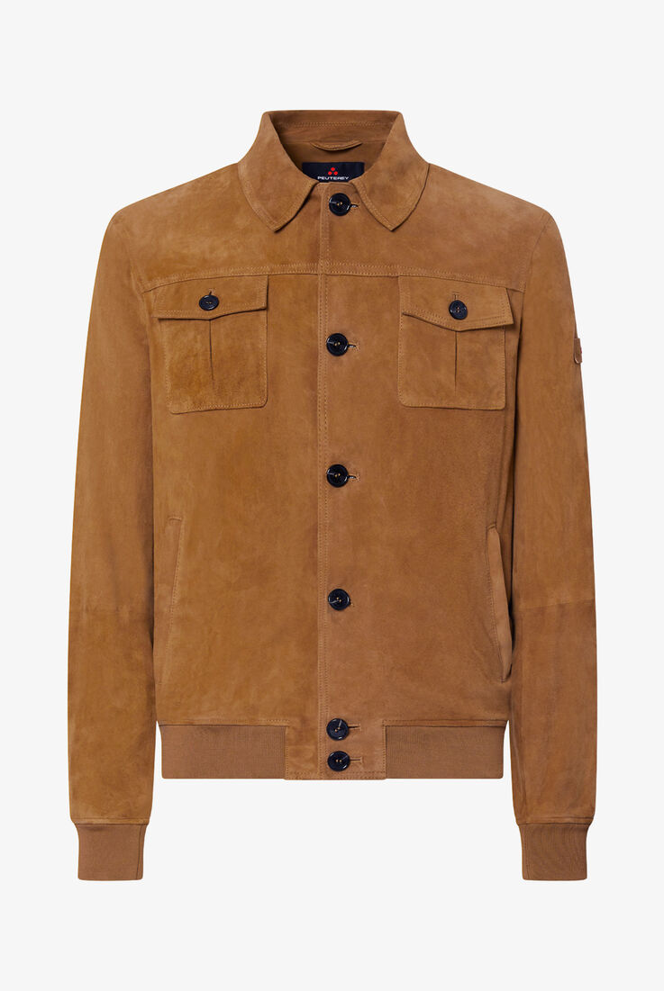 Suede jacket with horn effect buttons  Peuterey - still-fondo-neutro