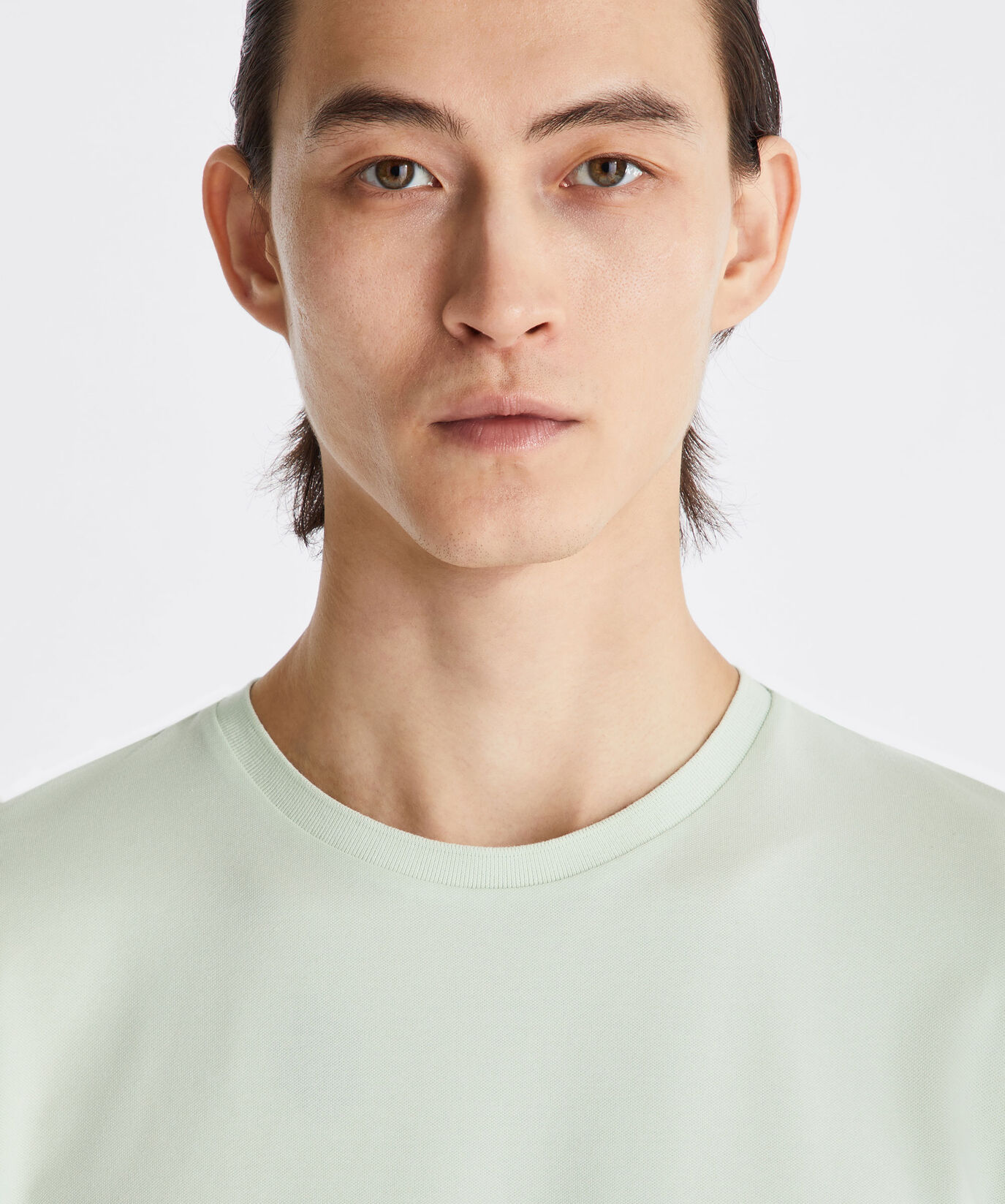 Camiseta de piqu&eacute; el&aacute;stico de algod&oacute;n y seda  Peuterey - large