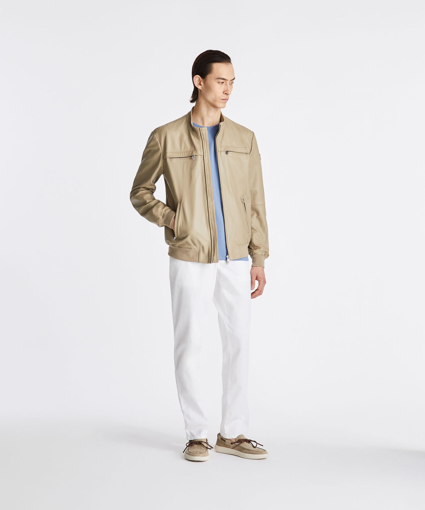 Veste en cuir avec poches poitrine  Peuterey - large image number 0