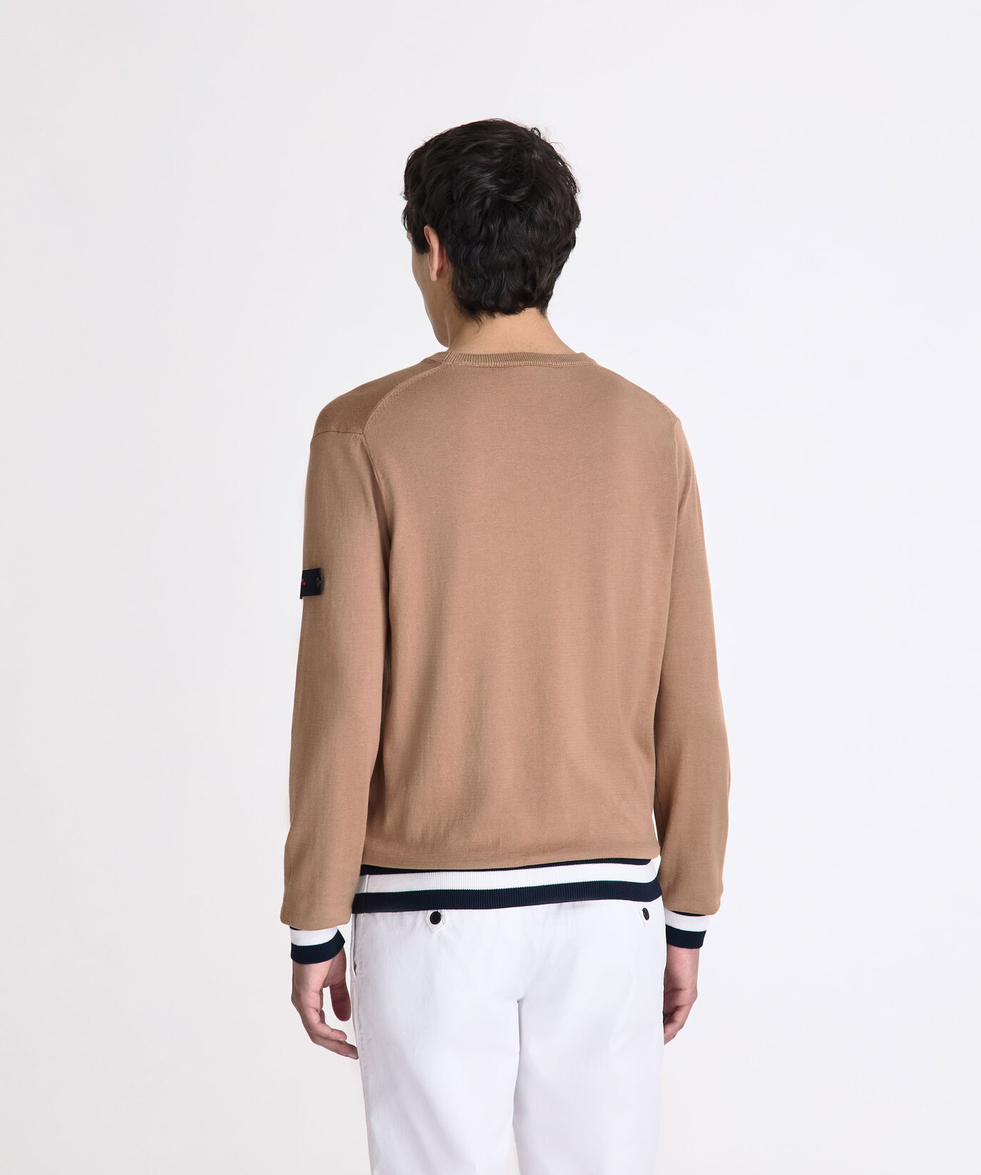 Pull en tricot de coton avec d&eacute;tails contrast&eacute;s  Peuterey - large