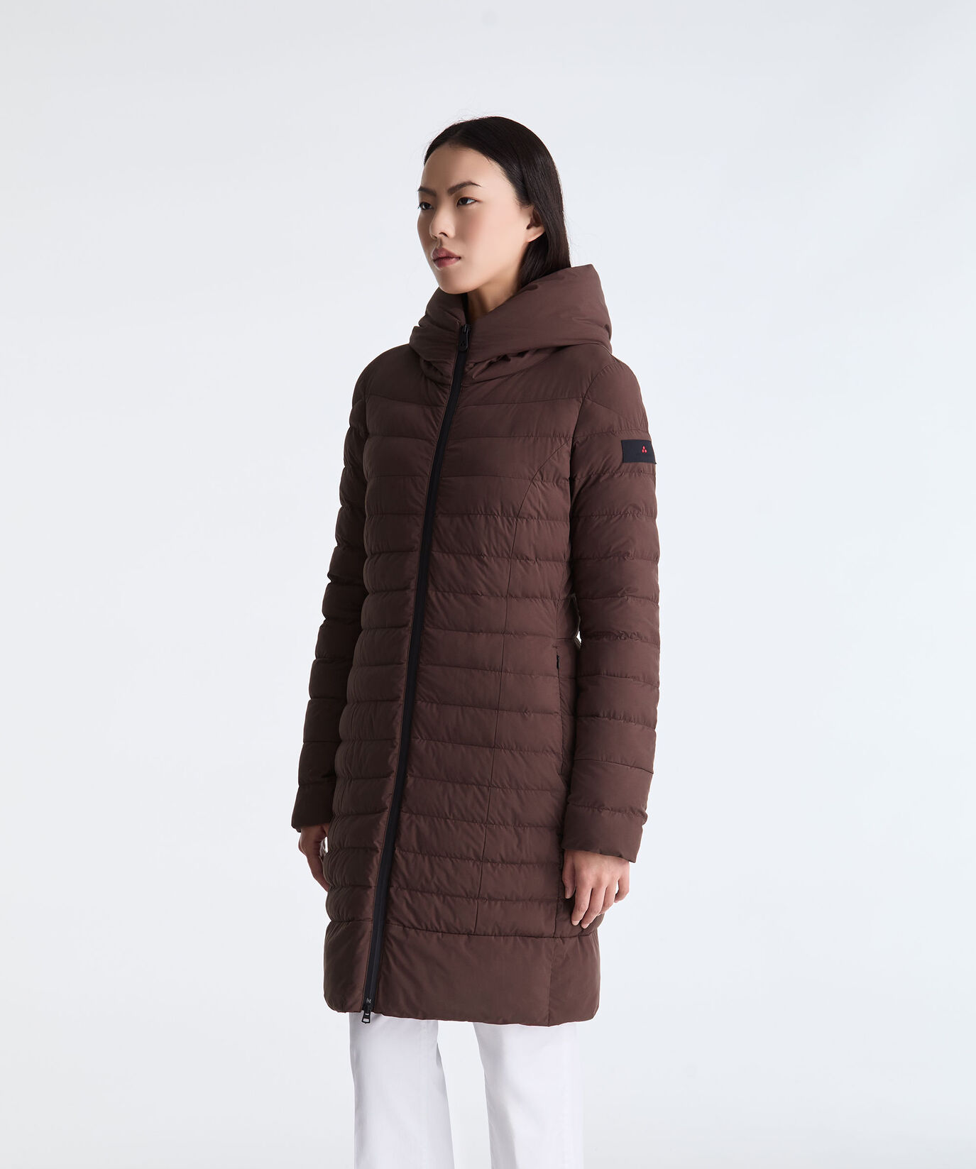 BROWN Narrow Groove Quilted Down Jacket for Women | Peuterey