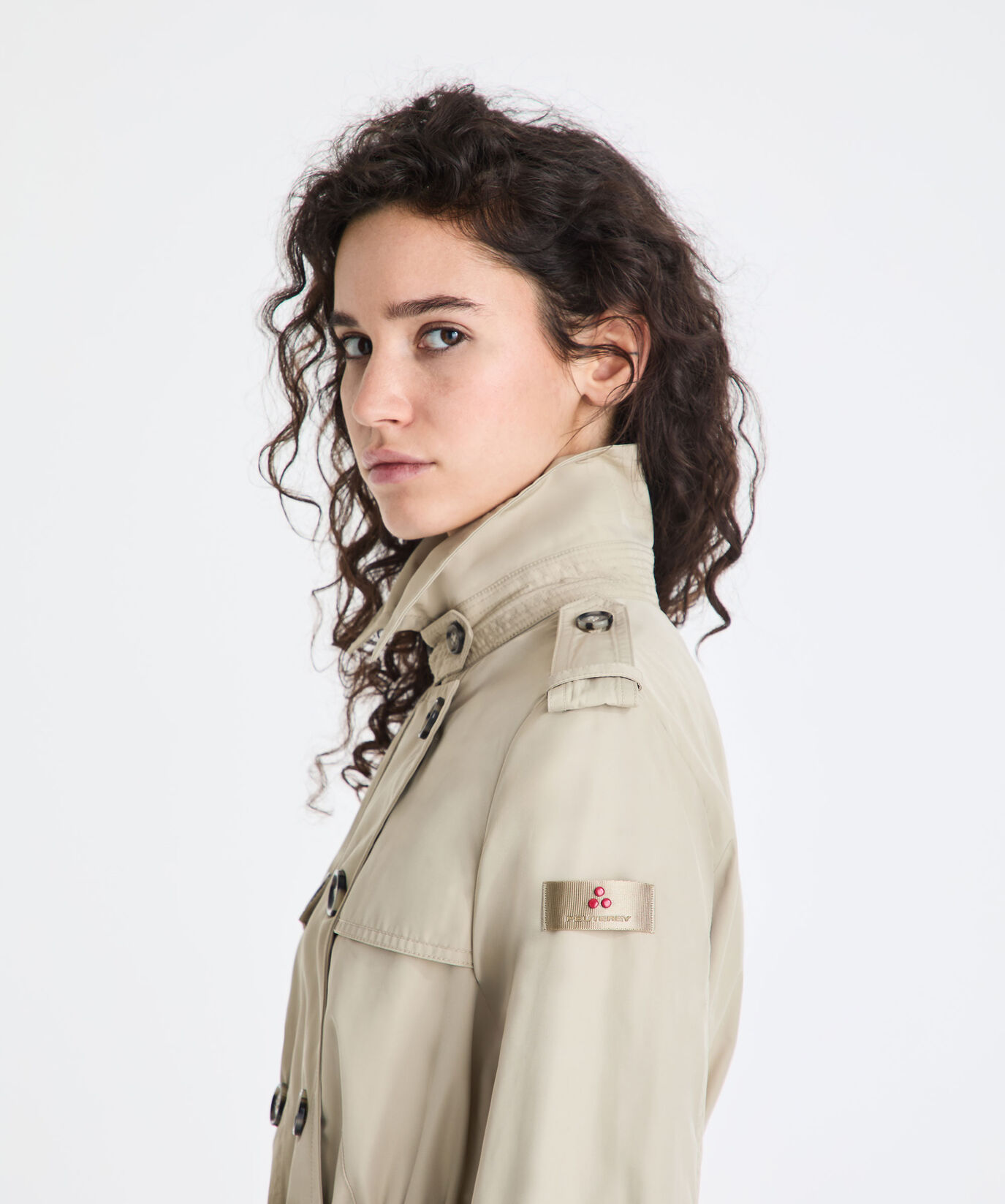 Trench crois&eacute; en taffetas avec ceinture  Peuterey - large