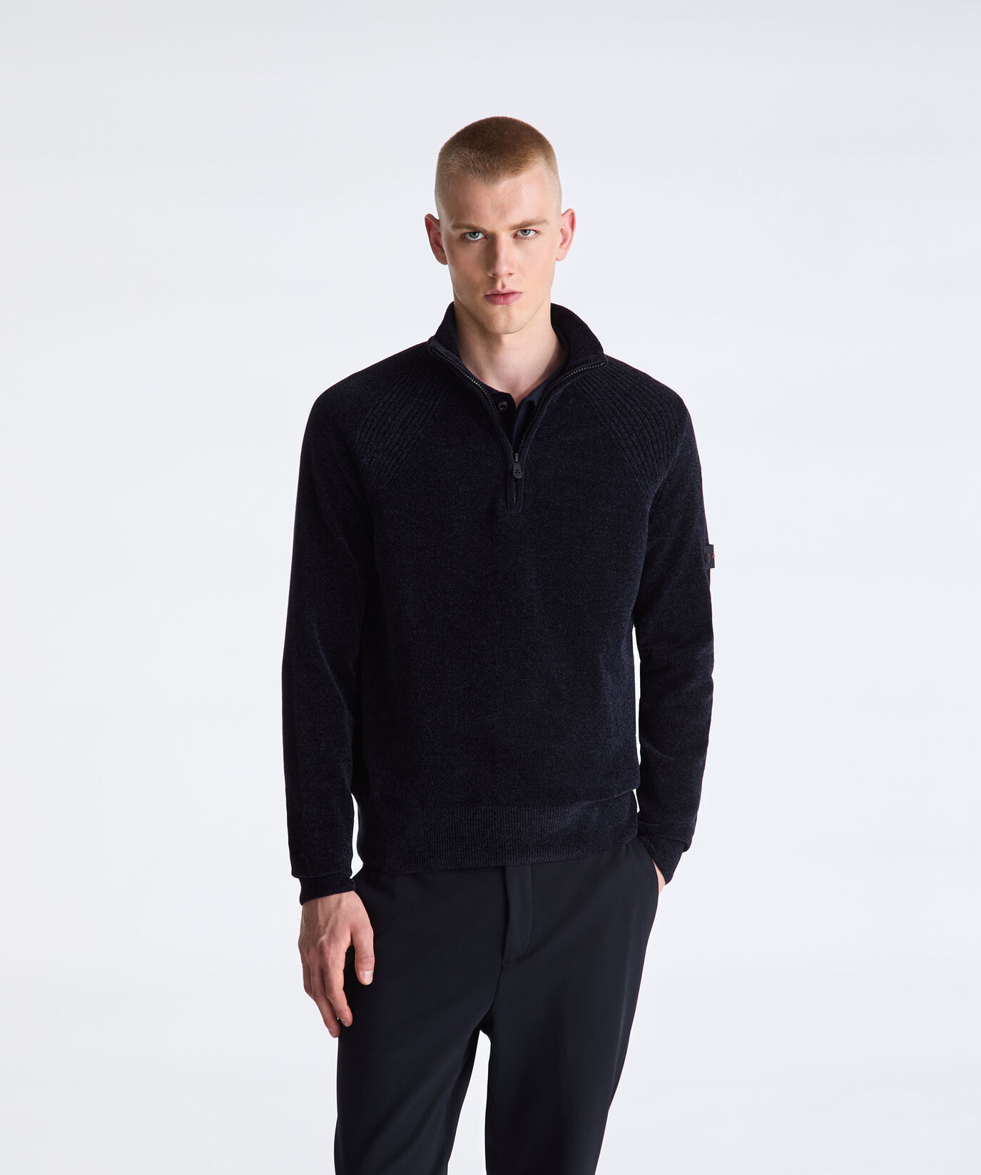Pullover mit halbem Rei&szlig;verschluss aus glatter Chenille  Peuterey - large image number 1