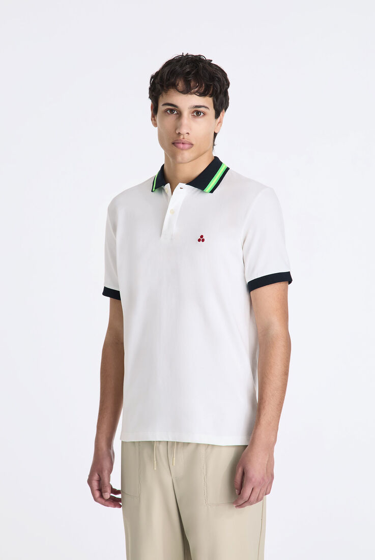 Polo en piqu&eacute; de coton stretch avec d&eacute;tails fluo  Peuterey - medium