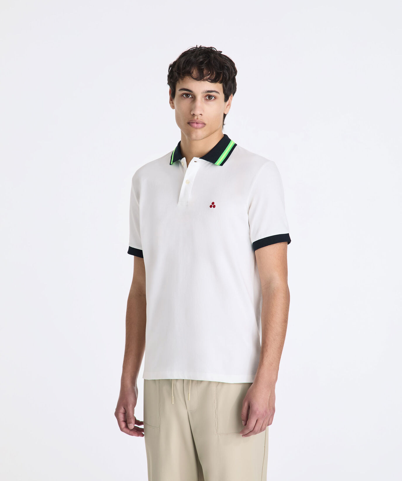 Stretch cotton pique polo shirt with neon details  Peuterey - large image number 1