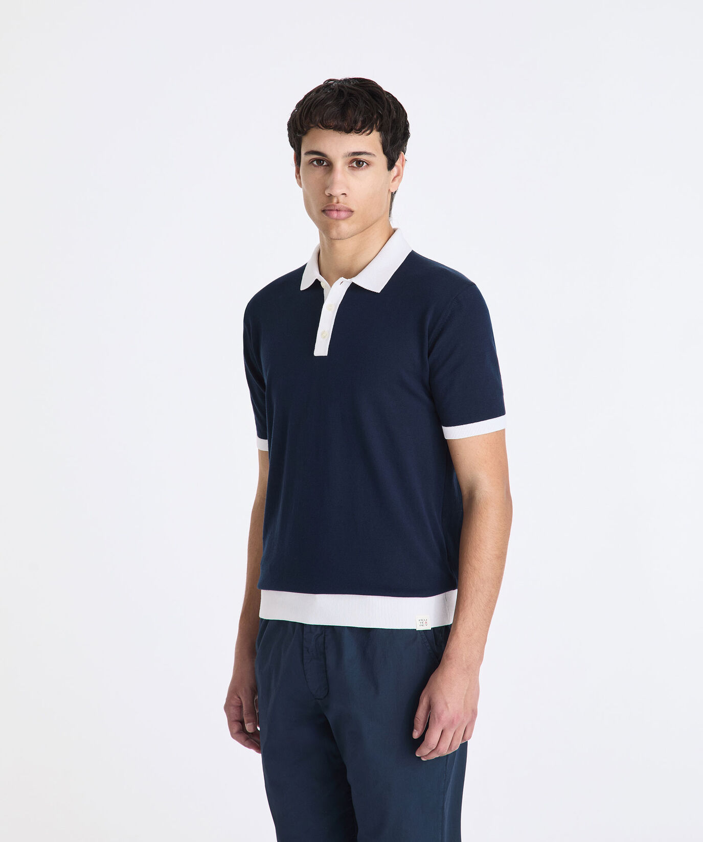 Cotton knit polo shirt with contrasting details  Peuterey - large image number 1