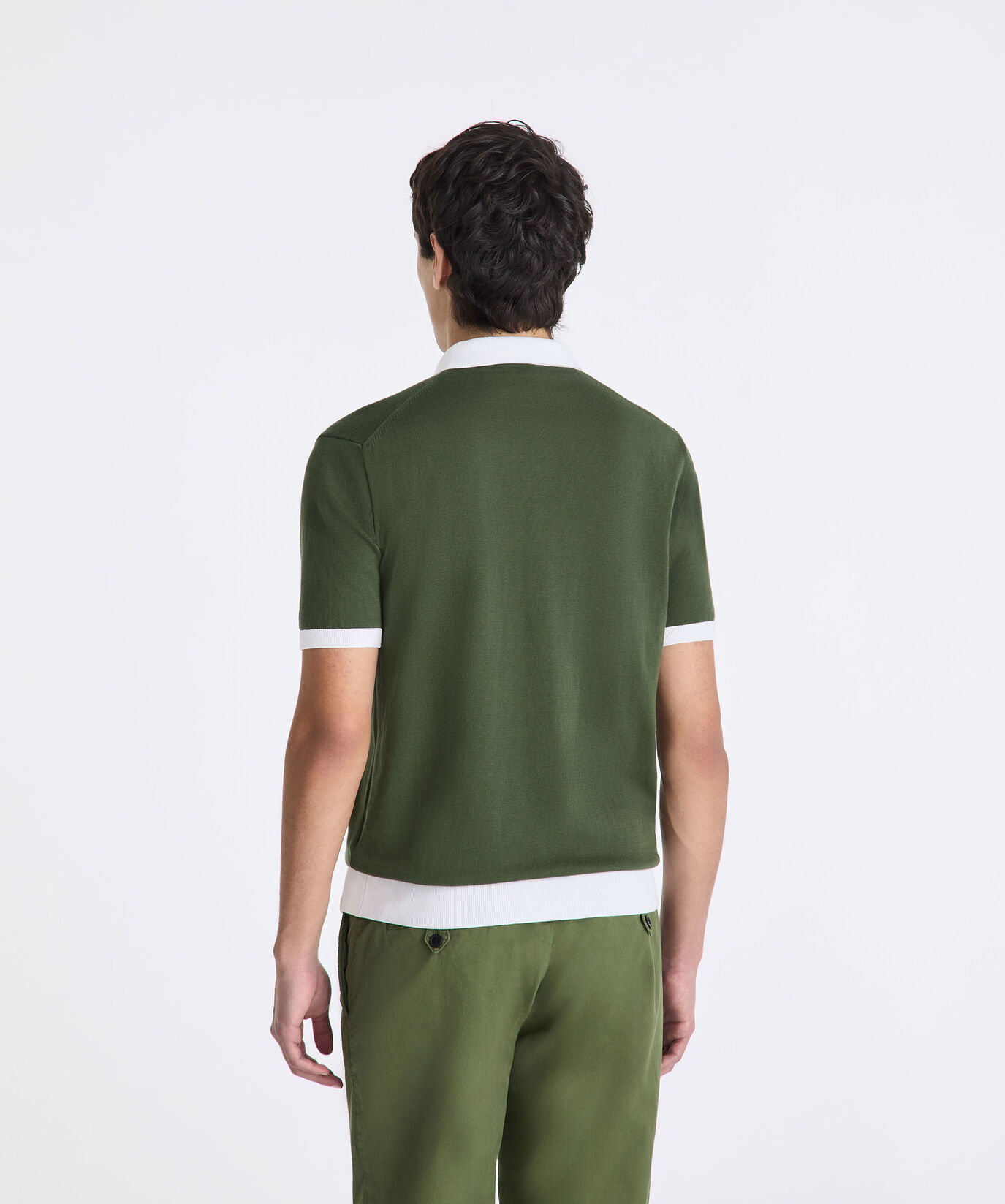 Polo en tricot de coton avec d&eacute;tails contrast&eacute;s  Peuterey - large image number 3