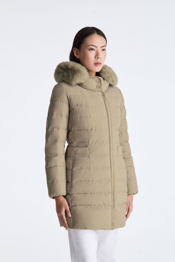 Long Down Jacket with High Collar And Fur Edging  Peuterey - medium