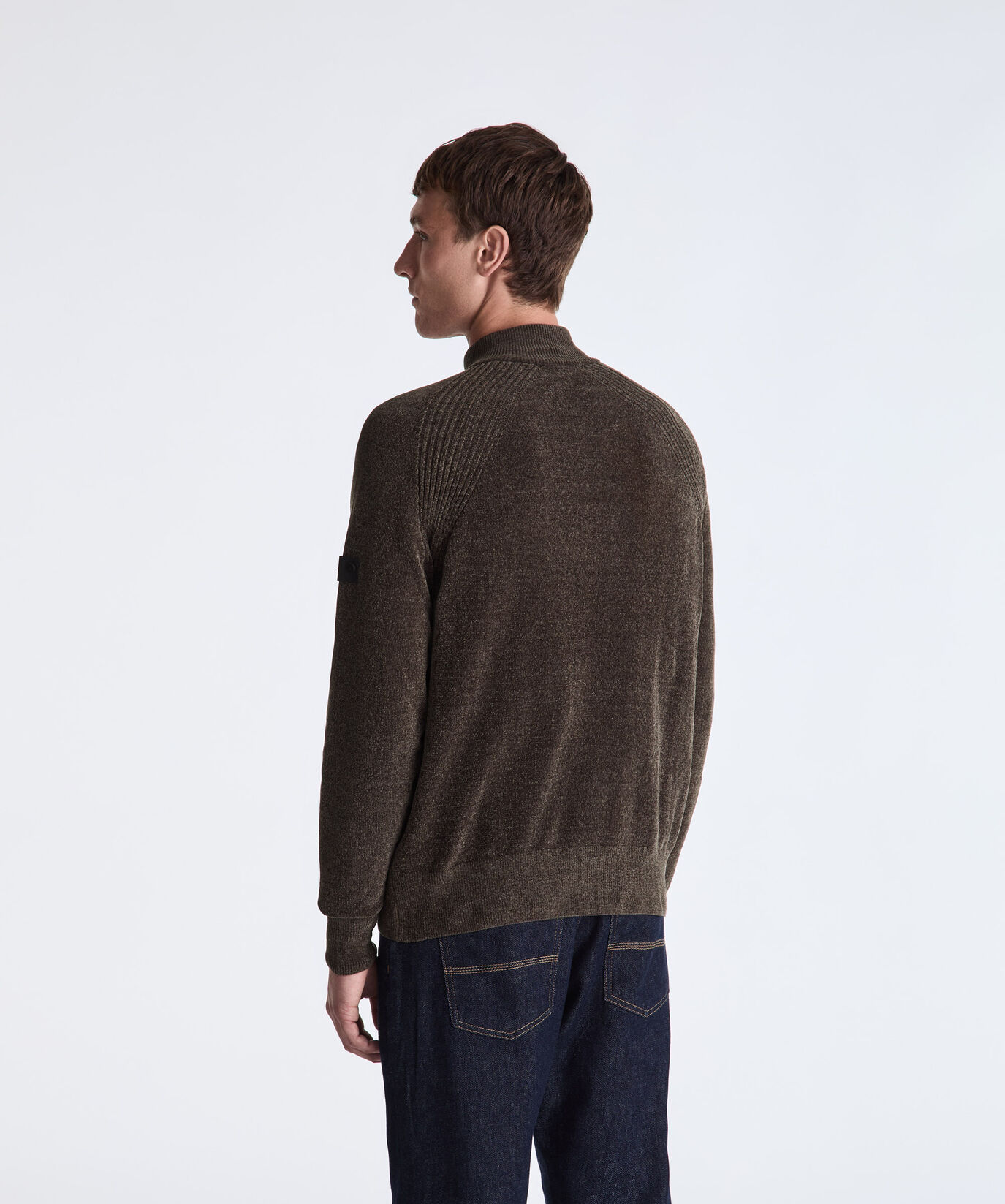 Plain Chenille Sweater with Half Zip  Peuterey - large